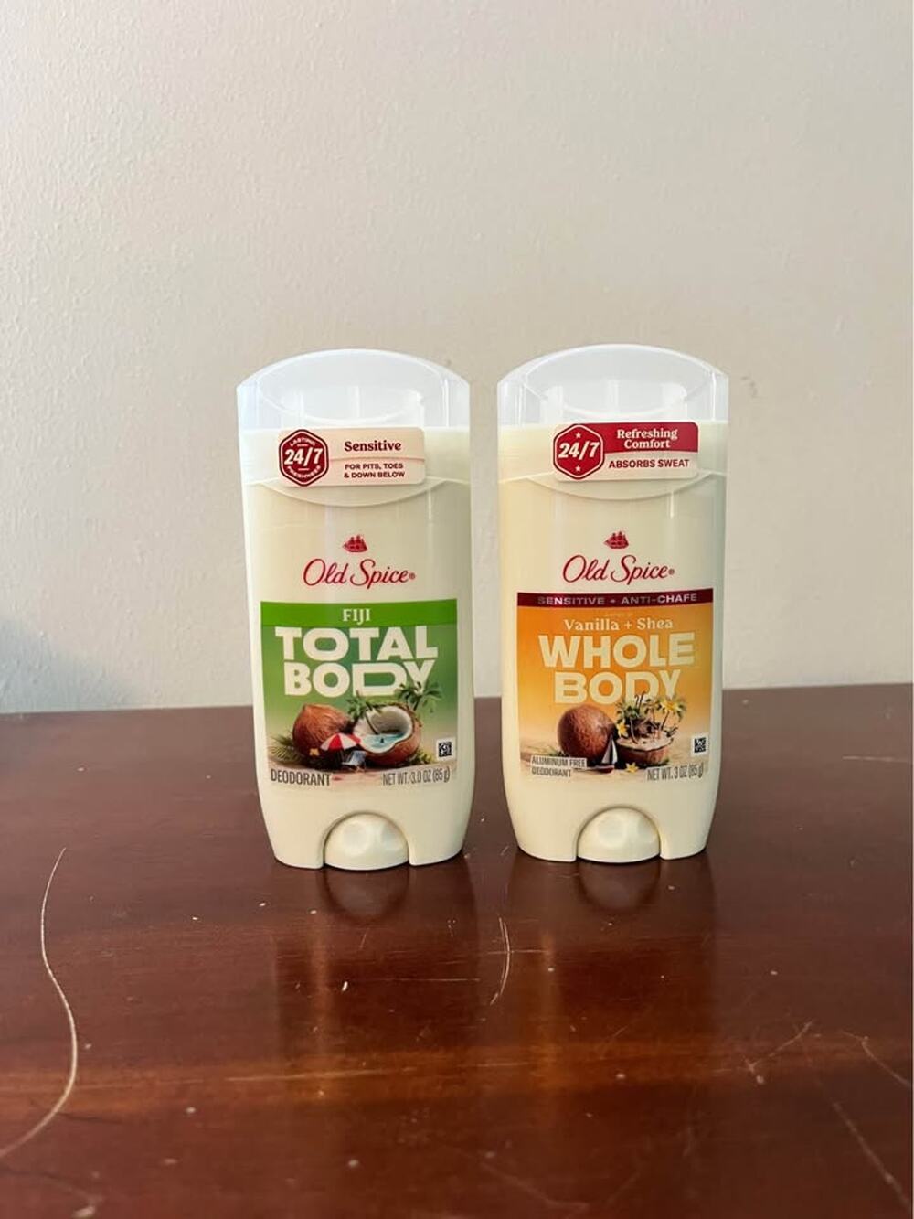 Old Spice Total Body & Whole Body Deodorant 2-Pack Fiji and Vanilla Shea Scents